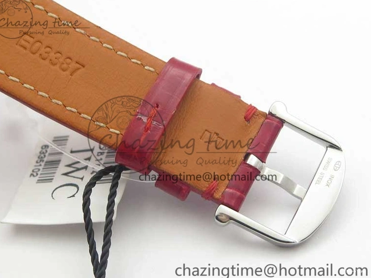 MIROTIME 0215 Portofino Automatic 37 SS M+F 1:1 Best Edition Silver Dial RG Markers on Red Crocodile Strap A Reliable 7154